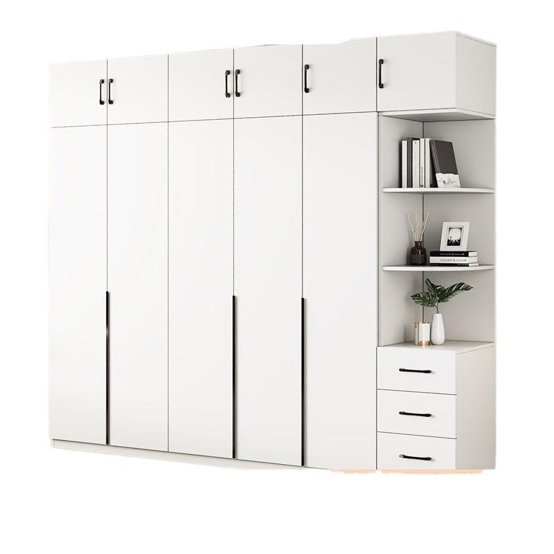 Solid wood wardrobe bedroom for home rental room casual small apartment cabinet simple four-door storage cabinet large wardrobe