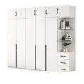 Solid wood wardrobe bedroom for home rental room casual small apartment cabinet simple four-door storage cabinet large wardrobe