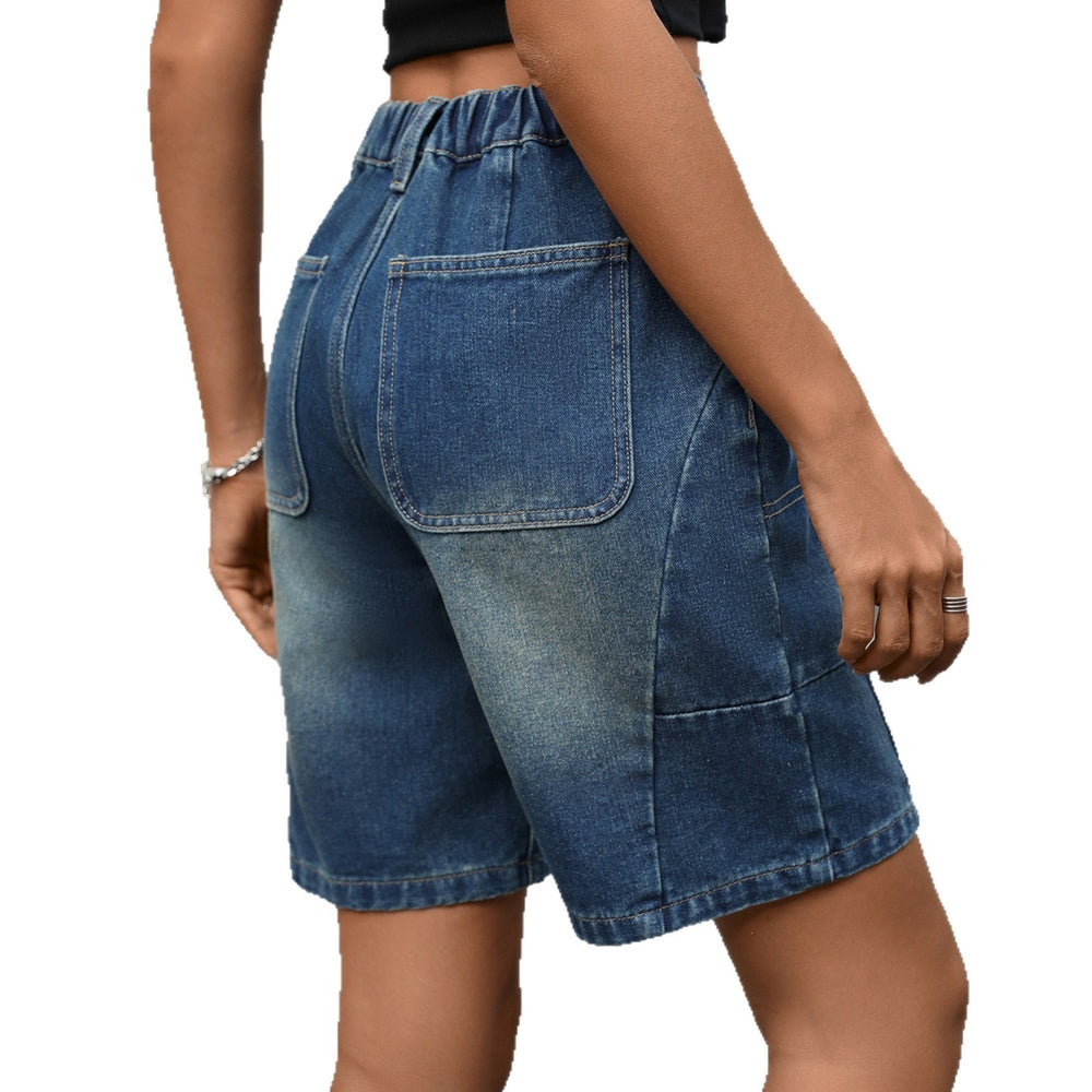 European and american cross-border foreign trade  independent station american retro mid-waist denim shorts women's summer distressed straight pants