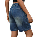 European and american cross-border foreign trade  independent station american retro mid-waist denim shorts women's summer distressed straight pants