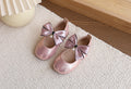 girls' pearlescent princess shoes,  spring/autumn new collection, bowknot pearl soft sole first walking shoes, little girl's dress shoes