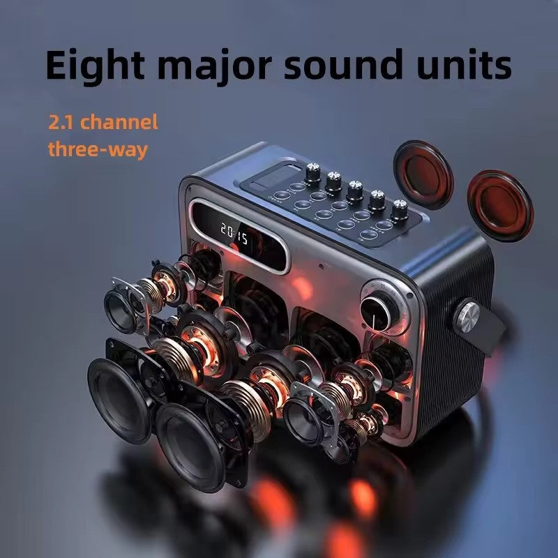 Square dance speaker, outdoor karaoke bluetooth speaker, amplifier, mobile sound card, home ktv speaker set with microphone