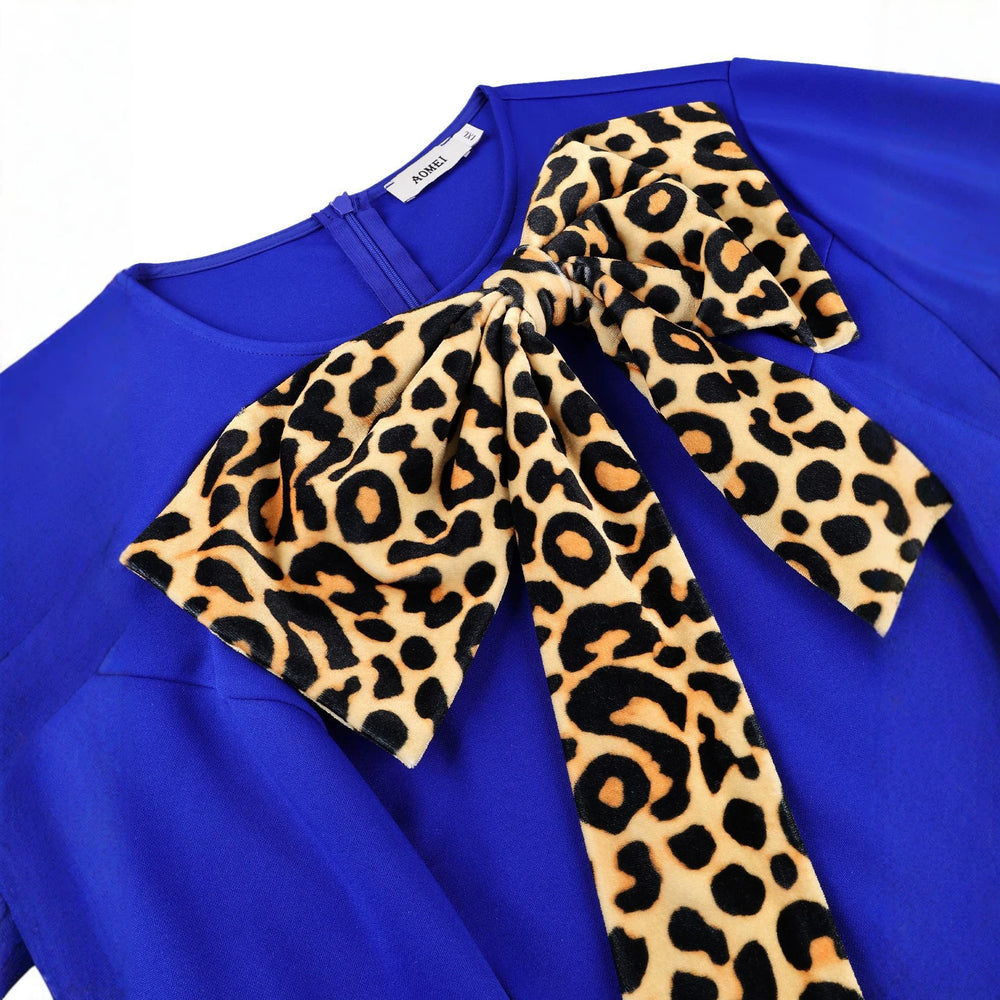 Fall and winternew arrival strap patchworklong sleeves hip skirt silm leopard print bell sleeve party dress dresses