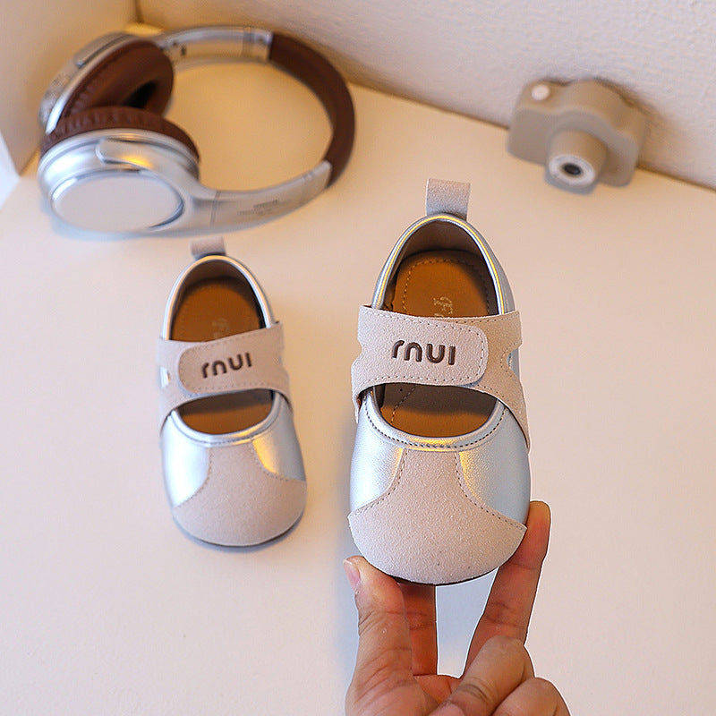 Ready-to-ship korean style girls' versatile bow princess shoes, kids' thin-soled mary janes, versatile student shoes, soft-soled flats