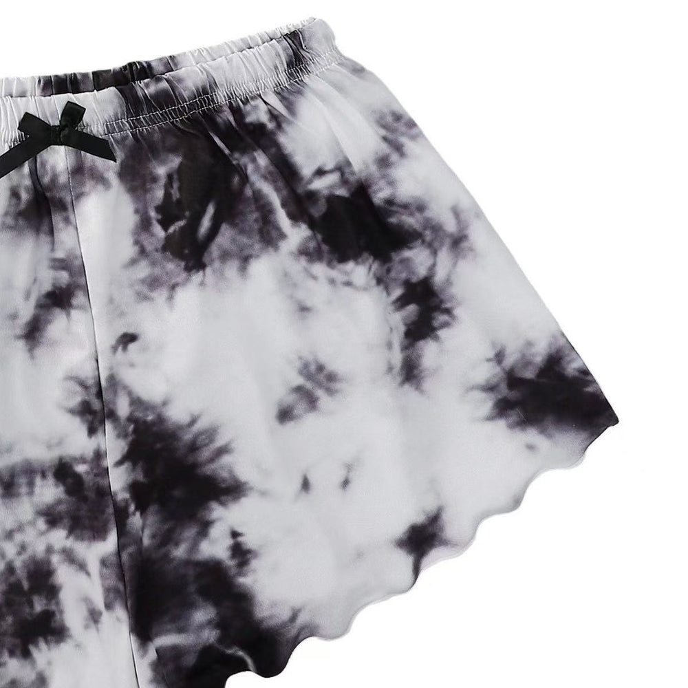 new arrivalprinting english dream suspender tops and tie-dyed shorts home wear suit pajamas wholesale