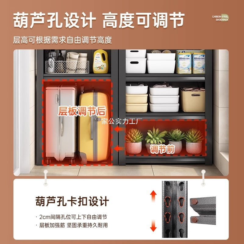 Balcony Shelves Multi-layer Floor-to-ceiling Household Steel Shelves Display Shelves Warehouse Storage Shelves Sundries Storage Iron Shelves