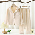 Derong pajamas kids pajamas men and women baby new autumn and winterlong sleevestwo-piece set boys and girls lapel home clothes