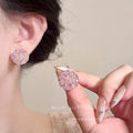 Korean style pink heart stud earrings - unique, stunning design, sweet, minimalist, versatile, and elegant earrings for women