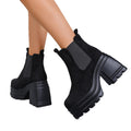 European style  autumn new retro soft leather martin boots women's chunky heel platform ankle boots fashion boots