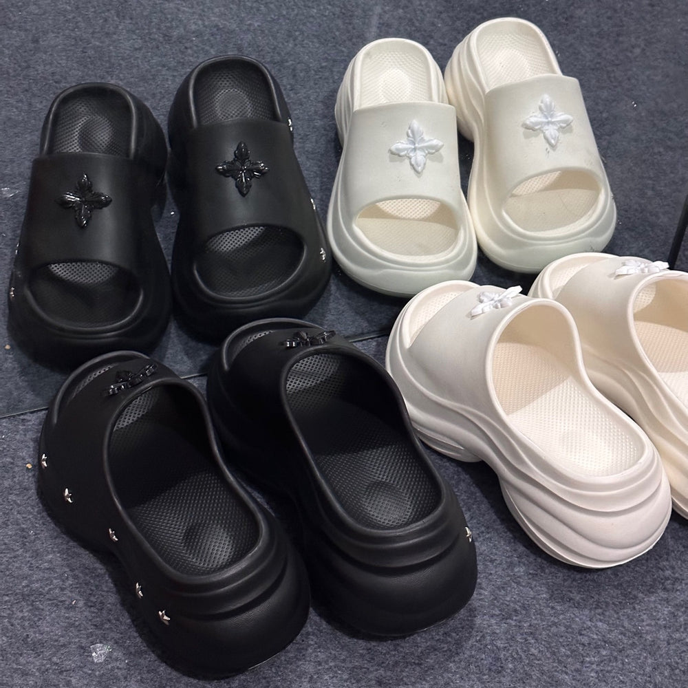 8cm new platform slides for women - summer casual outdoor fashion, super comfortable, height increasing, trendy bestseller sandals