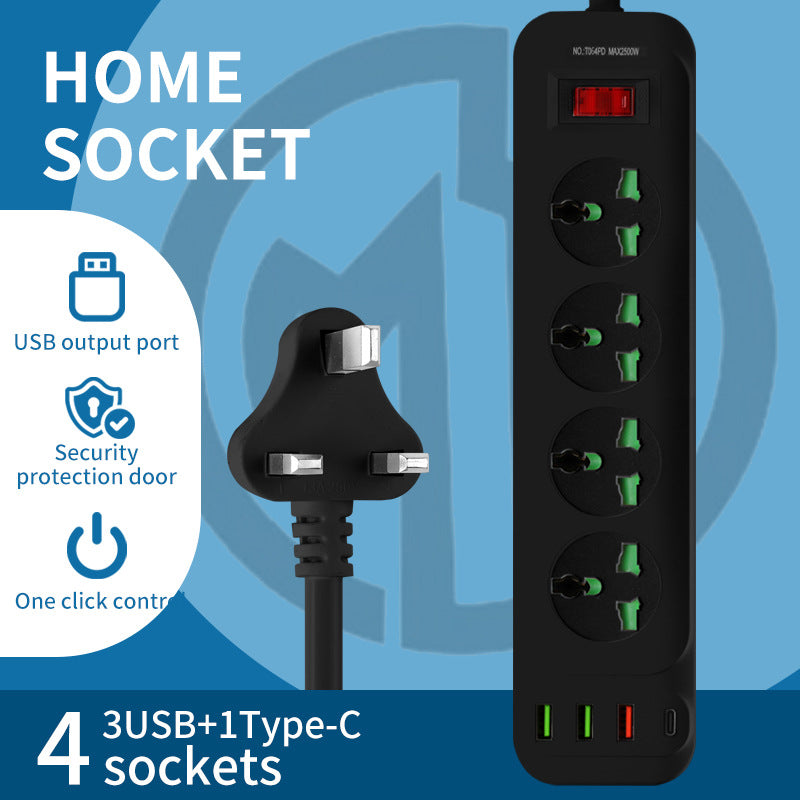 Overload switch british standard socket american standard european hong kong version drag board wireless international neutral sub-control plug strip plug-in board