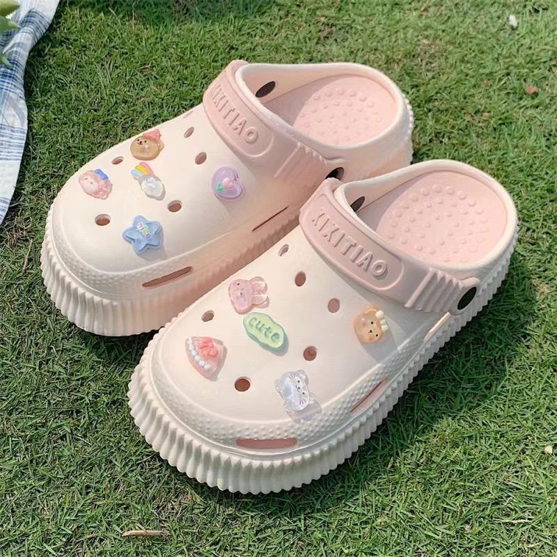 2024 baotou sandals women's hot style clogs outwear non-slip home soft beach new couple sandals