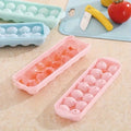14-compartment small ice ball maker with lid, double-layer plastic ice cube tray, round heart-shaped ice mold, creative ice cube maker, ice maker