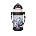 Summer popular plastic cup cartoon kids outdoor portable cute water bottle with strap high temperature resistant cup straw