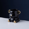 Bear fruit fork suit high-looking electroplated ceramic storage jar stainless steel fork spoon combination fruit pick jar wholesale