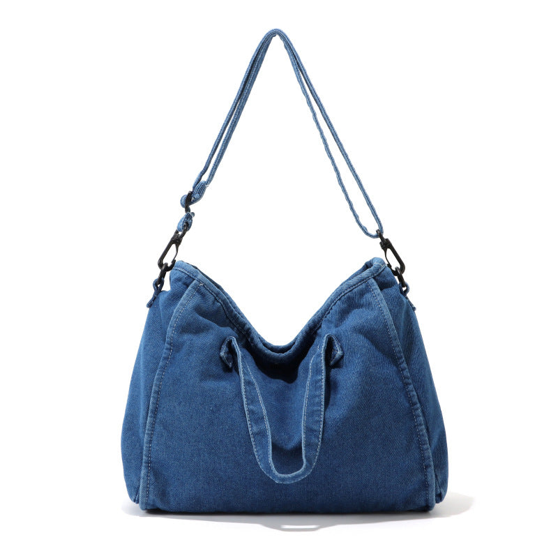 Denim underarm bag women's 2025 new fashion large-capacity messenger bag commuter shoulder bag class tote bag