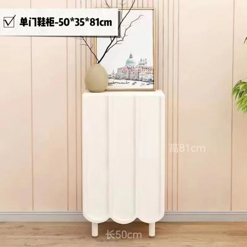 Cream style shoe cabinet for home living room door against the wall popular entrance entrance cabinet narrow side large capacity balcony storage cabinet