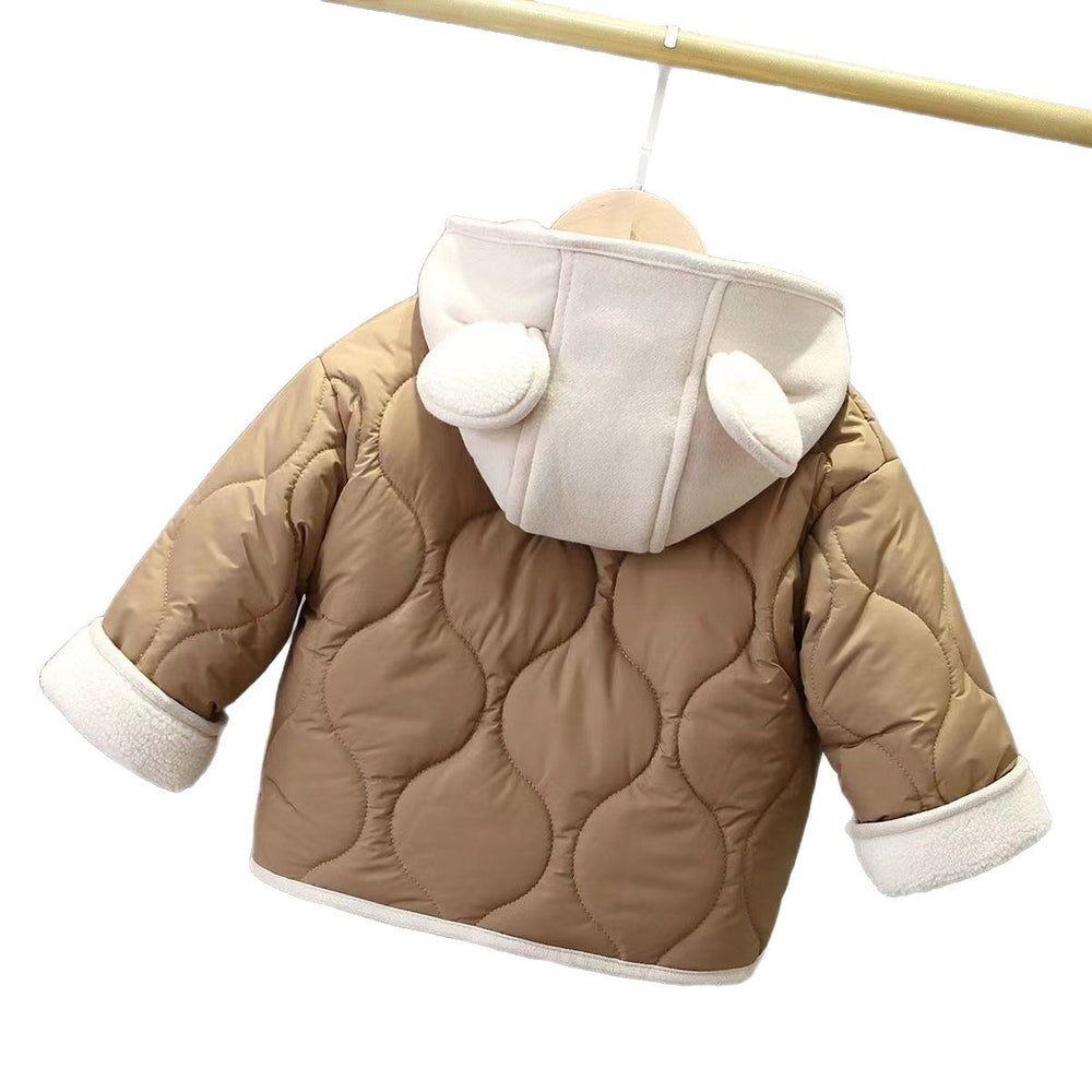 Baby girl fleece-lined cotton jacket - autumn/winter warm top, newborn cardigan, stylish & cute outfit for outdoor wear