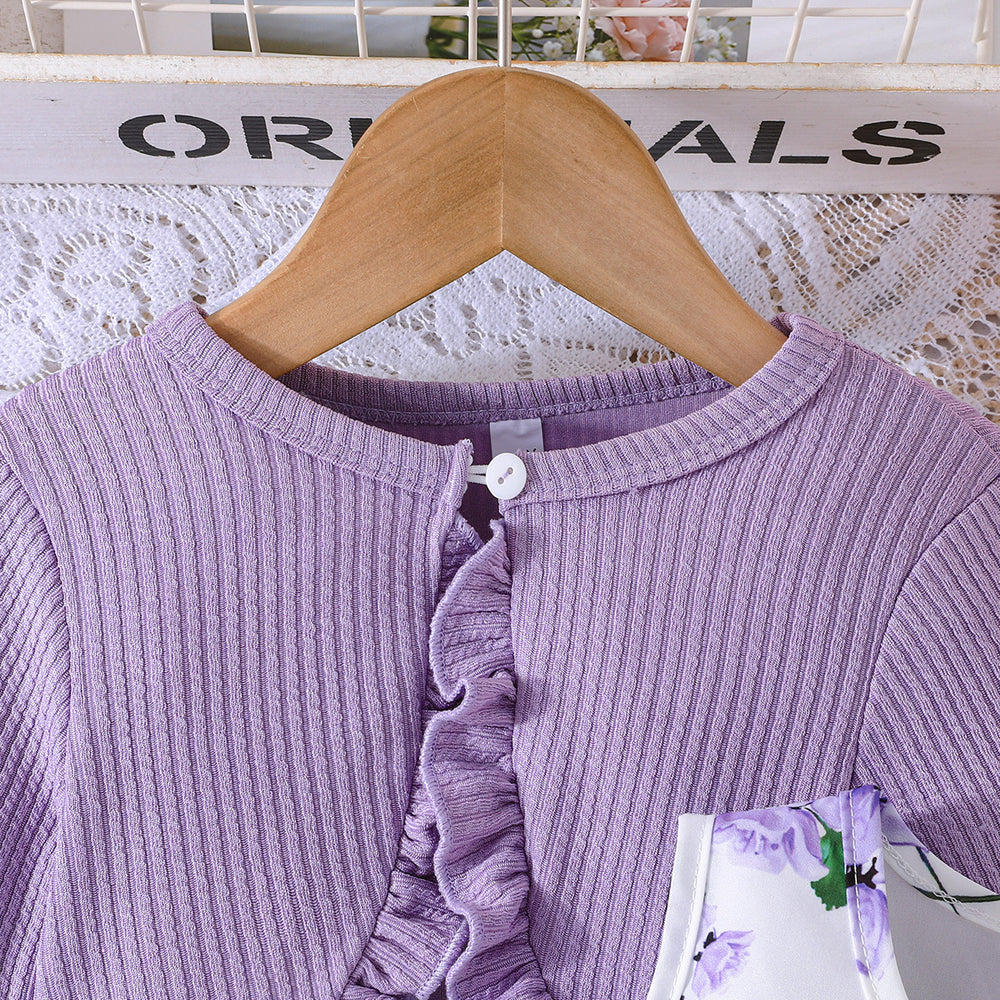 spring/autumn collection: girls' colorful sundress + solid color cardigan - stylish and elegant new arrival for little ladies