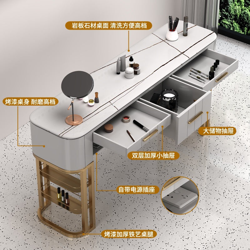 Cream style manicure table and chair set combination marble single double manicure table Japanese Internet celebrity light luxury nail salon