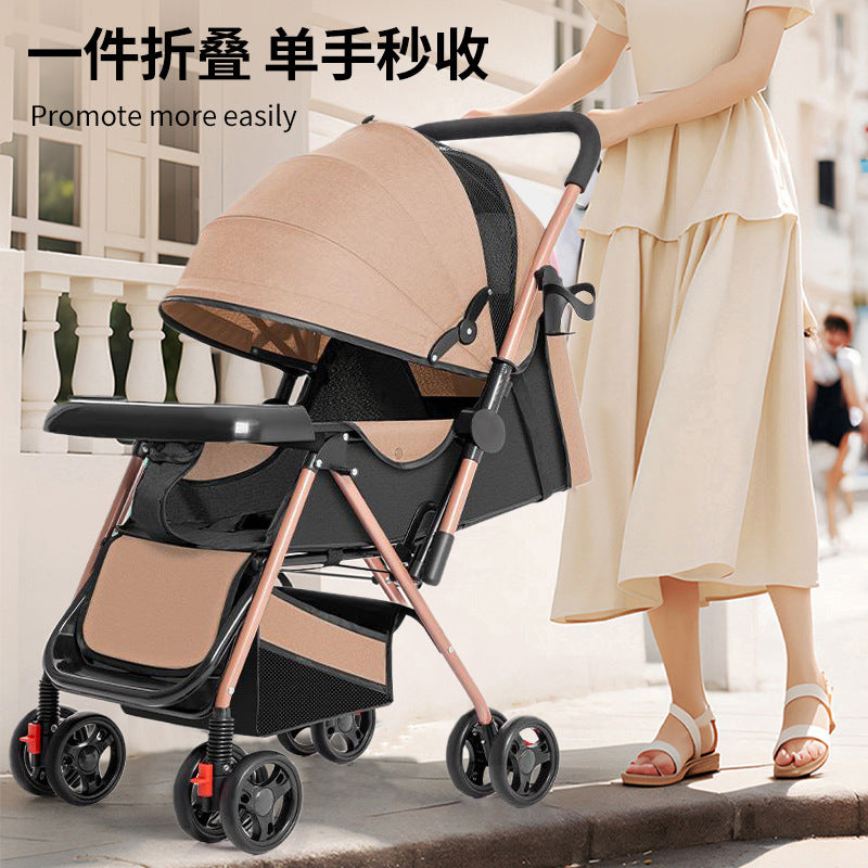 2025 newborn stroller - convertible pushchair, lightweight & foldable, one-click fold, suitable for ages 0-3 years