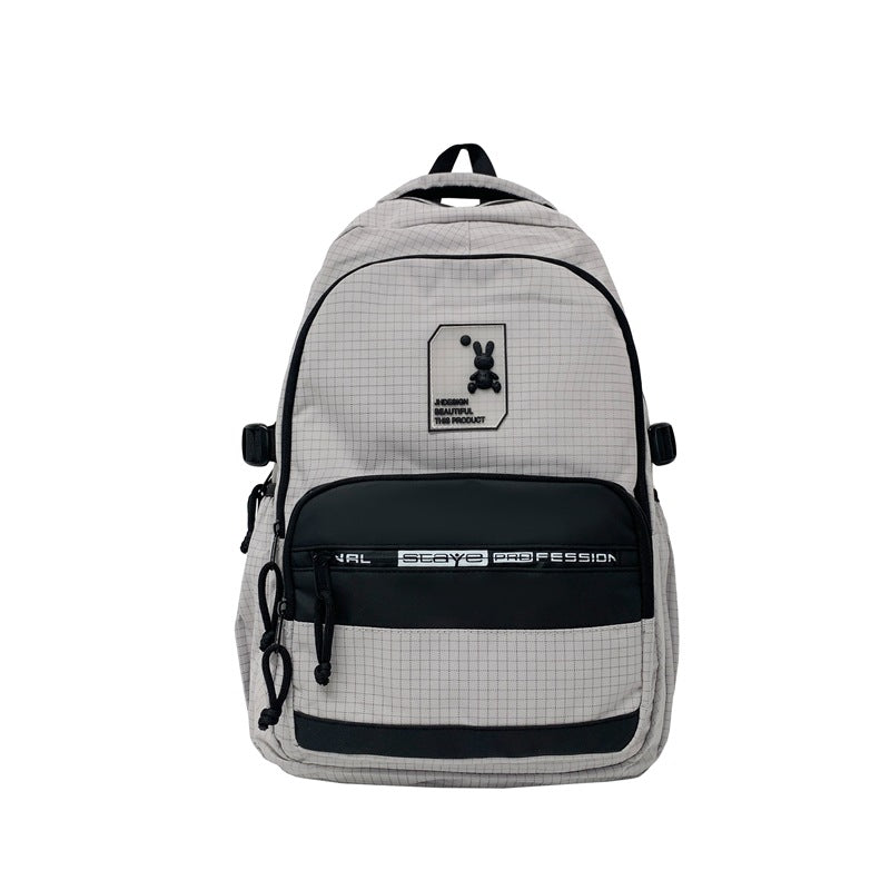 New large-capacity high school backpack, student schoolbag, simple female college bag, casual versatile travel backpack