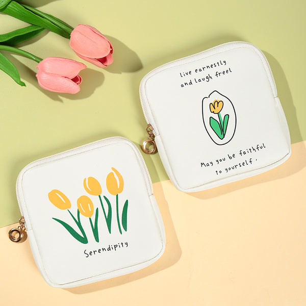 Sanitary napkin storage bag Small fresh portable PU waterproof pad storage bag Aunt towel physiological bag carry-on bag