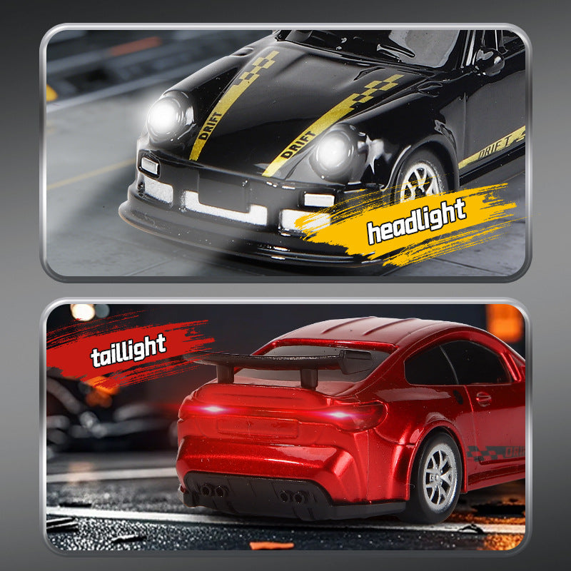 Rc professional drift car 1:64 remote control car 2.4g four-wheel drive racing car with controllable lights, desktop mini world toy car