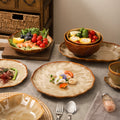 Retro casual kiln style ceramic special-shaped bowls, plates, household fruit salad bowls, ceramic steak plates, fish plates, vegetable plates