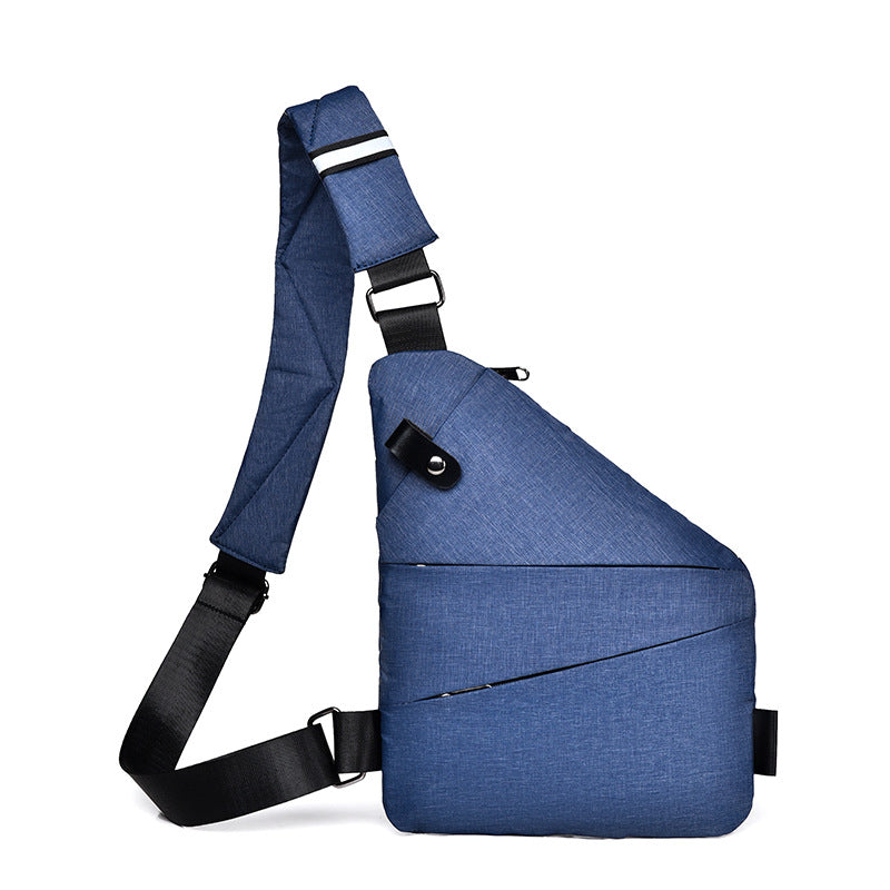 New fashion outdoor sports breast bag trendy men's commuting shoulder bag large capacity multi-layer portable messenger bag