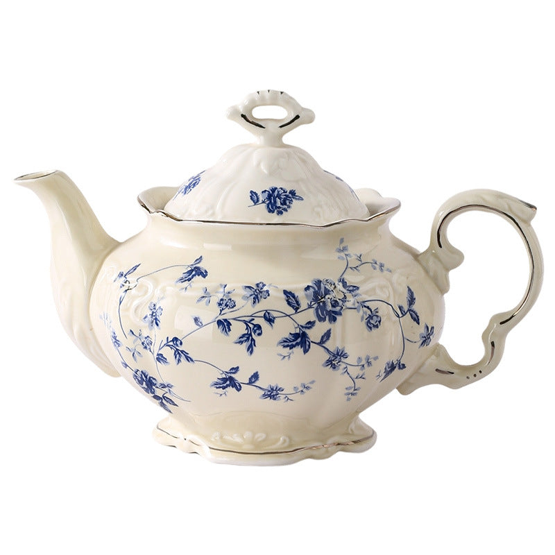 Vintage french afternoon tea teapot and coffee cup saucer set - a beautiful ceramic gift set perfect for housewarming