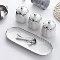 Creative ceramic seasoning jar set - kitchen salt shaker, spice bottle, and storage box - household msg and condiment organizer set