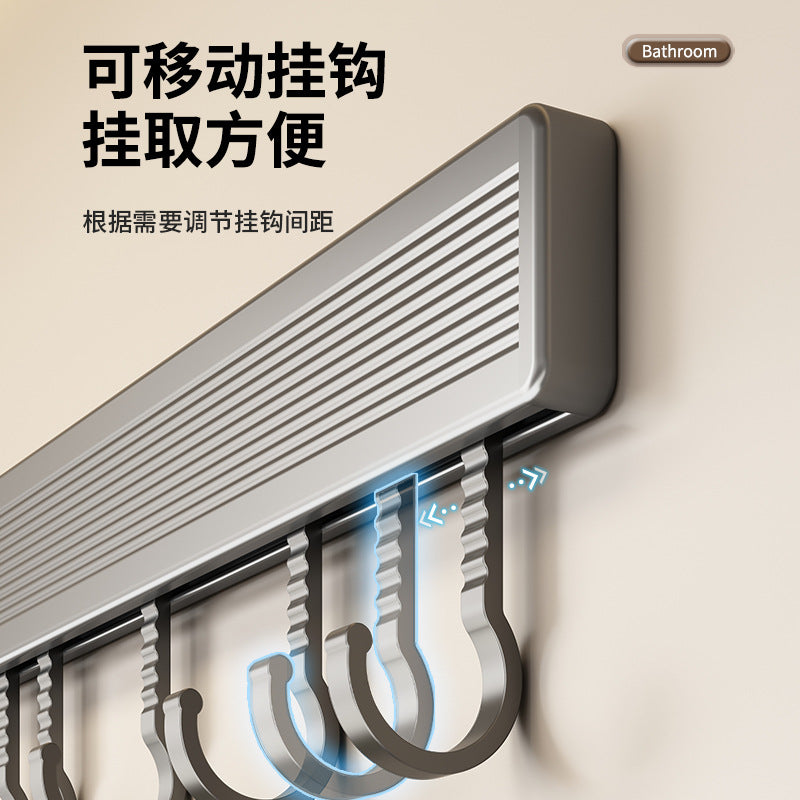 Space aluminum hook, viscose, strong non-punching adhesive hook, door back coat hook, bathroom, kitchen wall wall-mounted storage
