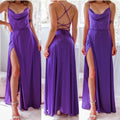 new european and american style women's sexy slimming backless  camisole waist-cinching evening dress maxi dress