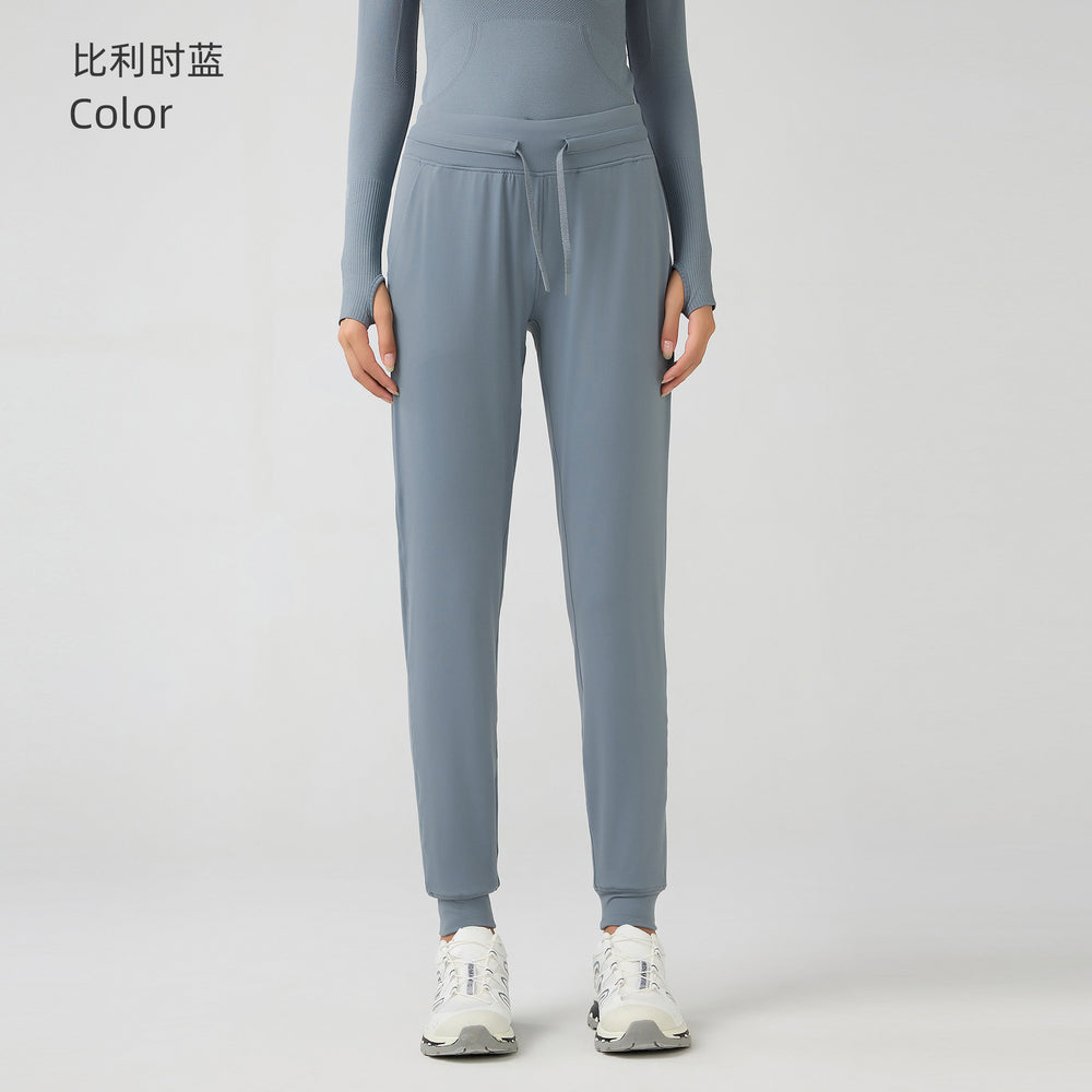 high waist yoga pants women's drawstring quick-drying elastic running fitness pants slimming look jogger pants sports pants d19069