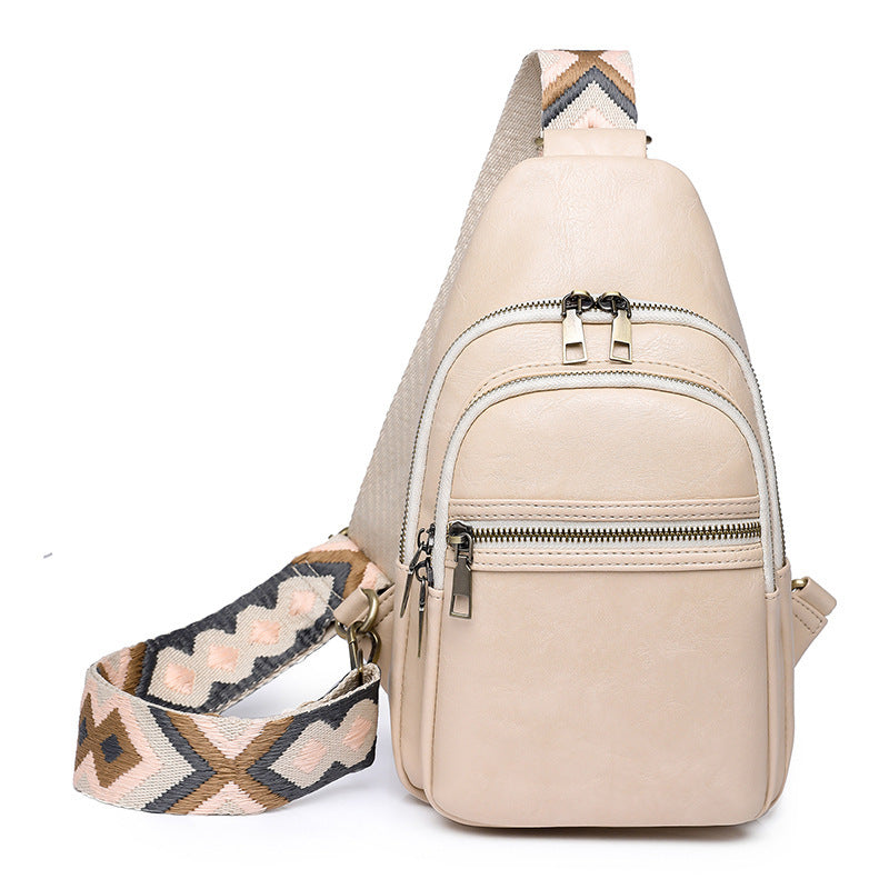 Foreign trade bags women's messenger bag new  breast bag women's PU soft leather retro messenger mobile phone change bag