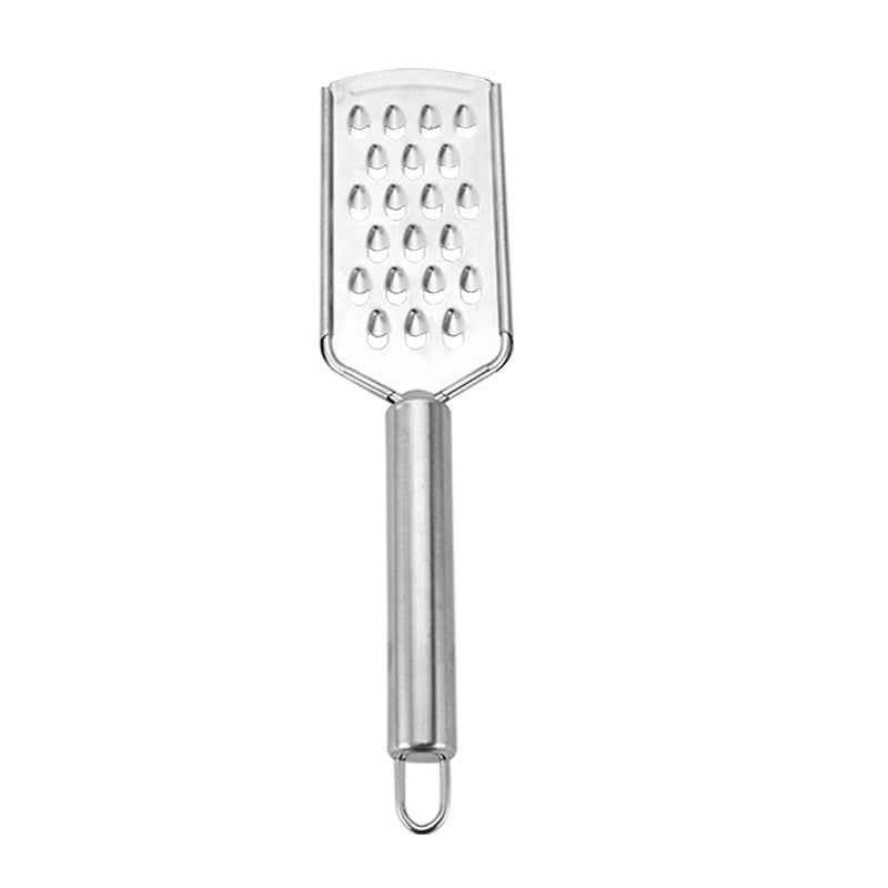 Stainless steel multi-purpose vegetable peeler & slicer - shreds potatoes, onions, radishes, and cucumbers - kitchen gadget