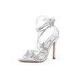 Sky-high heels, sizes 35-42, european and american new style butterfly rhinestone cross-strap sexy pointed-toe runway stiletto sandals