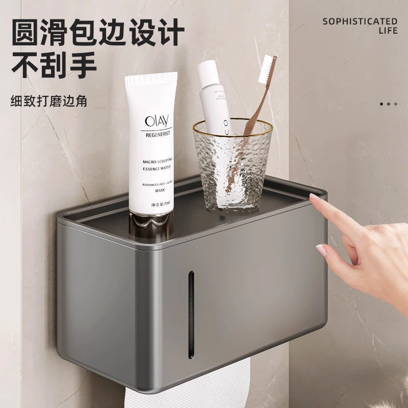 Bathroom toilet paper box punch-free wall-mounted classy paper towel box toilet paper storage rack toilet paper roll holder