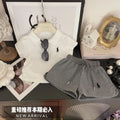 Girls' outfit set -  summer new korean style baby girl fashionable casual sports kids polo shirt two-piece trendy set