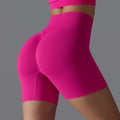 Fashion cross-border seamless pure color yoga shorts tight running fitness yoga clothes high waist butt lift peach sports pants