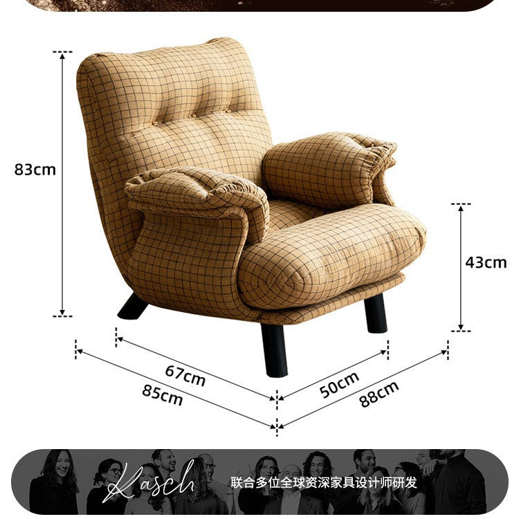 Retro lazy style straight row creative sofa chair designer can sleep single sofa medieval small apartment living room high feet