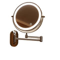 No-drill bathroom vanity mirror - wall-mounted, foldable, lighted, rechargeable mirror - hotel bathroom extendable double-sided mirror