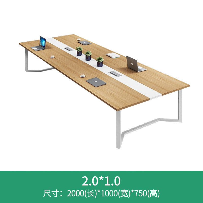 Conference table - modern minimalist office furniture for staff training, meetings, and reception - long table and chair set