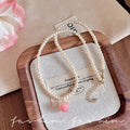 Peach blossom beaded necklace for women, 2026 new arrival, unique design, dopamine dress accessory, choker necklace