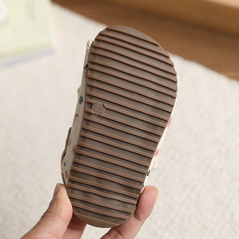 Baby cork beach sandals - new summer korean style girls' shoes - fashionable and chic princess sandals - open toe kids' shoes