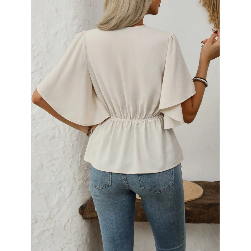 Ebay european and american cross-border foreign trade women's short-sleeved tops summer style