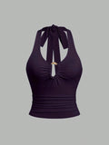 summernew arrivalsexyhalter camisole women's silmslimming lookbacklesstie backsexyultrashorttops