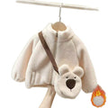 Kidsfleece-linedoutwearnew arrivalbabyfall and winterthickenedcashmere boys and girls styleheattech winter tops