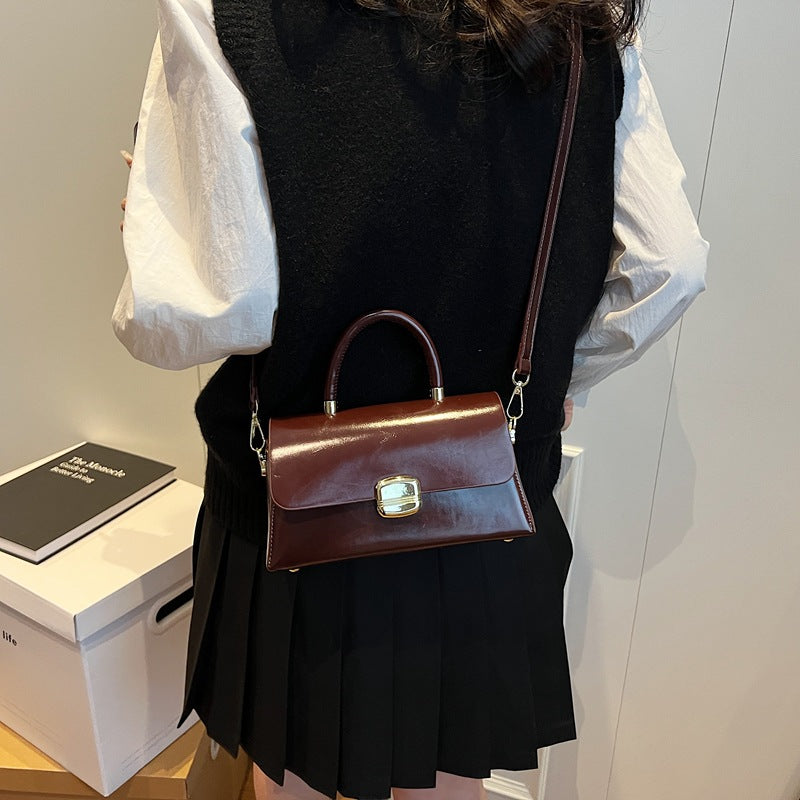 Retro pu handbag small bag women's high-end sense niche medieval underarm bag versatile single shoulder messenger bag women's bag